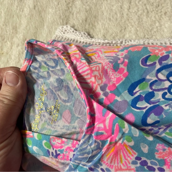 Lilly Pulitzer Pink and Blue Kids One Piece XL - Picture 2 of 5